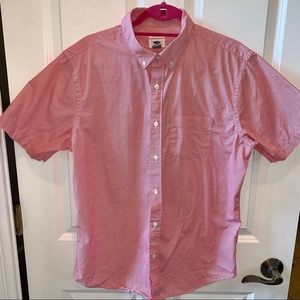 Men’s SZ L OLD NAVY RED & WHITE BUTTON DOWN SHIRT